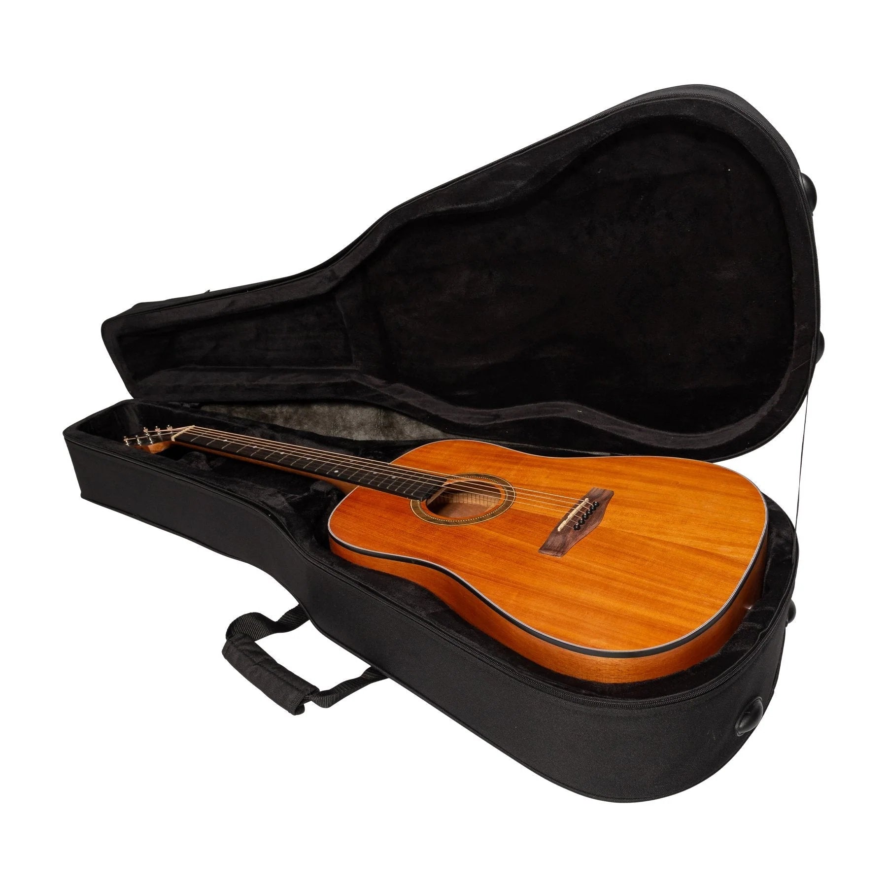 Deluxe Shaped Acoustic Guitar Polyfoam Case (Black)