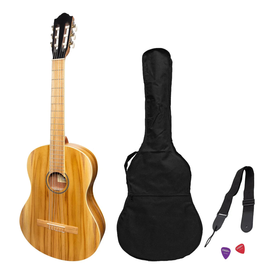 Martinez Full Size Teak Wood Classical Guitar - The Toy Station