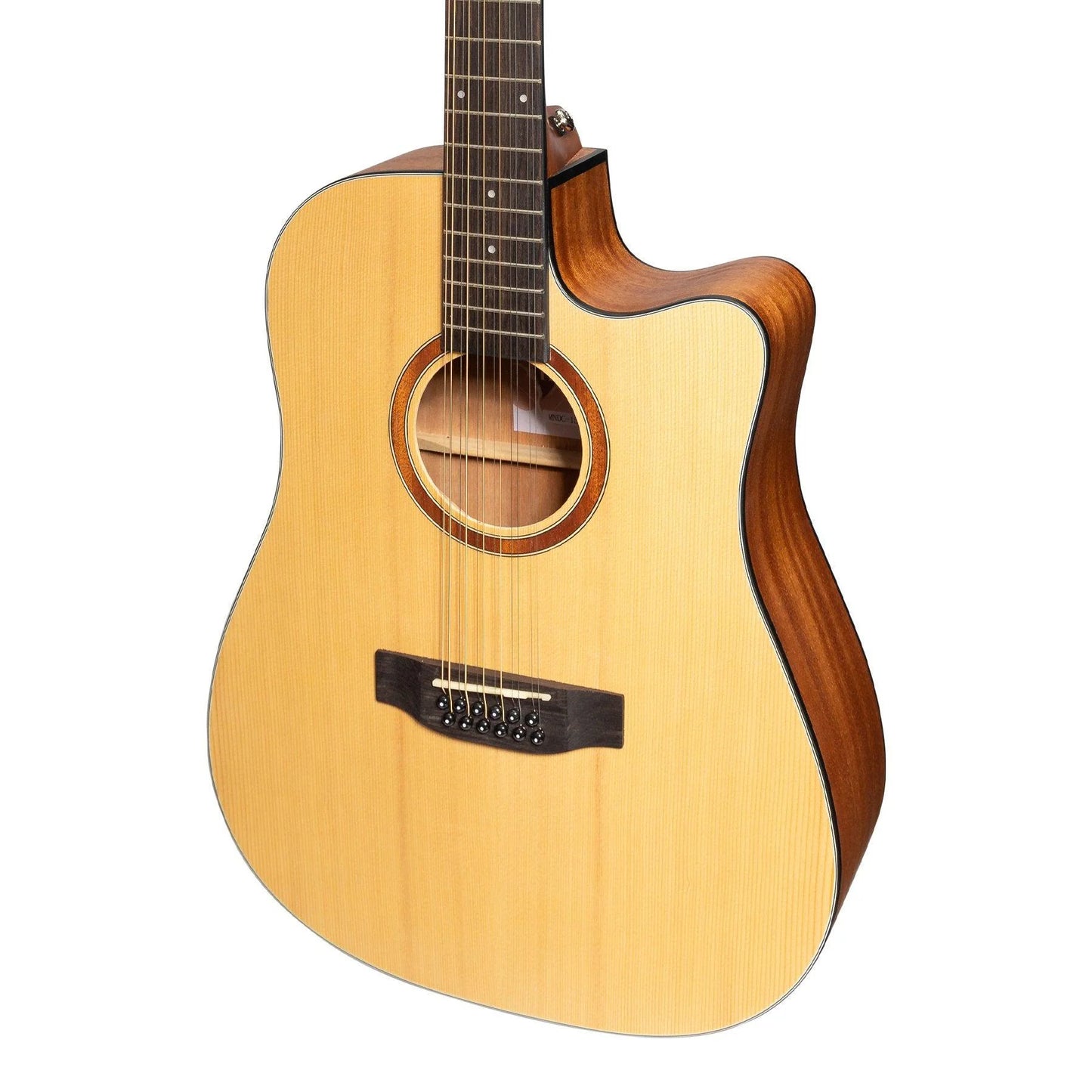 'Natural Series' Spruce Top 12-String Acoustic-Electric Dreadnought Cutaway Guitar (Open Pore)
