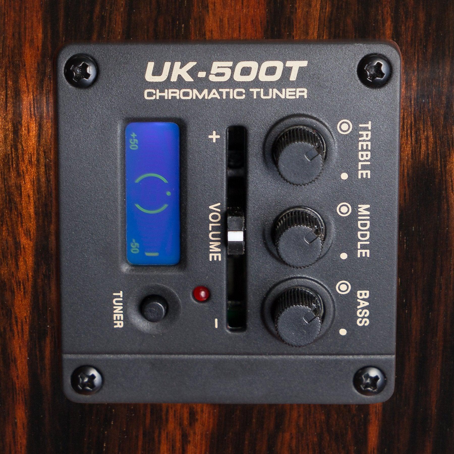 'Southern Belle 7 Series' Spruce Solid Top Electric Cutaway Concert Ukulele w/ Hard Case (Natural Gloss)