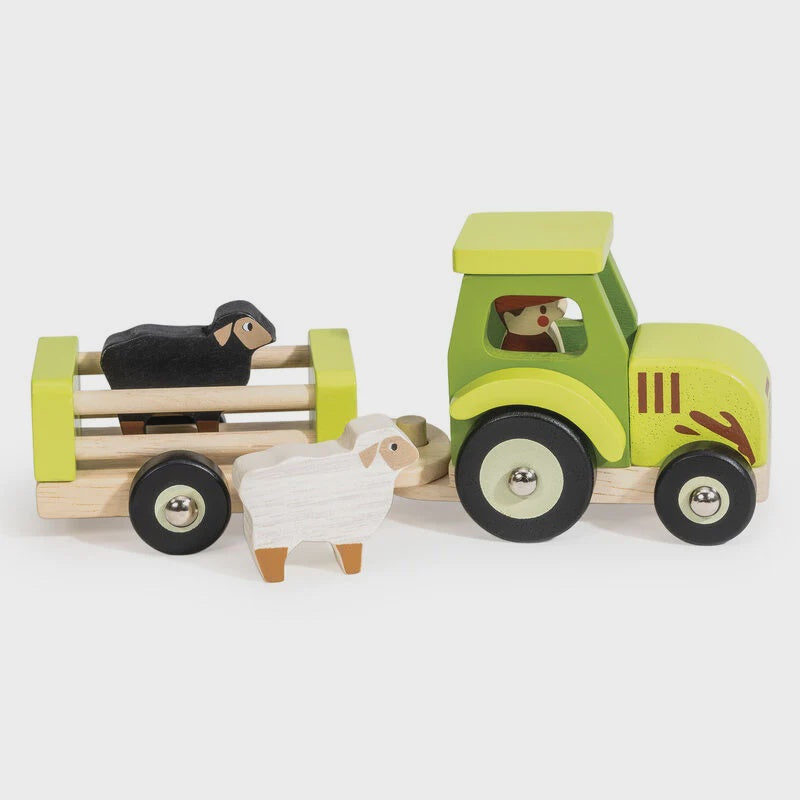 Wooden Tractor and Trailer
