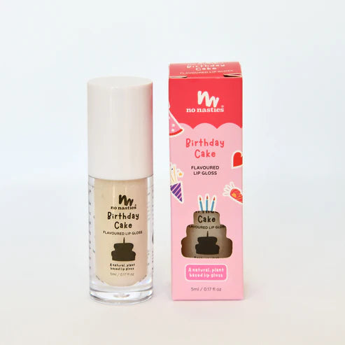No Nasties Natural Kids Lip Gloss Wands - Birthday Cake