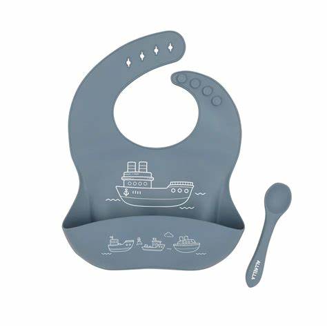 All4Ella Silicone Bib & Spoon - The Toy Station
