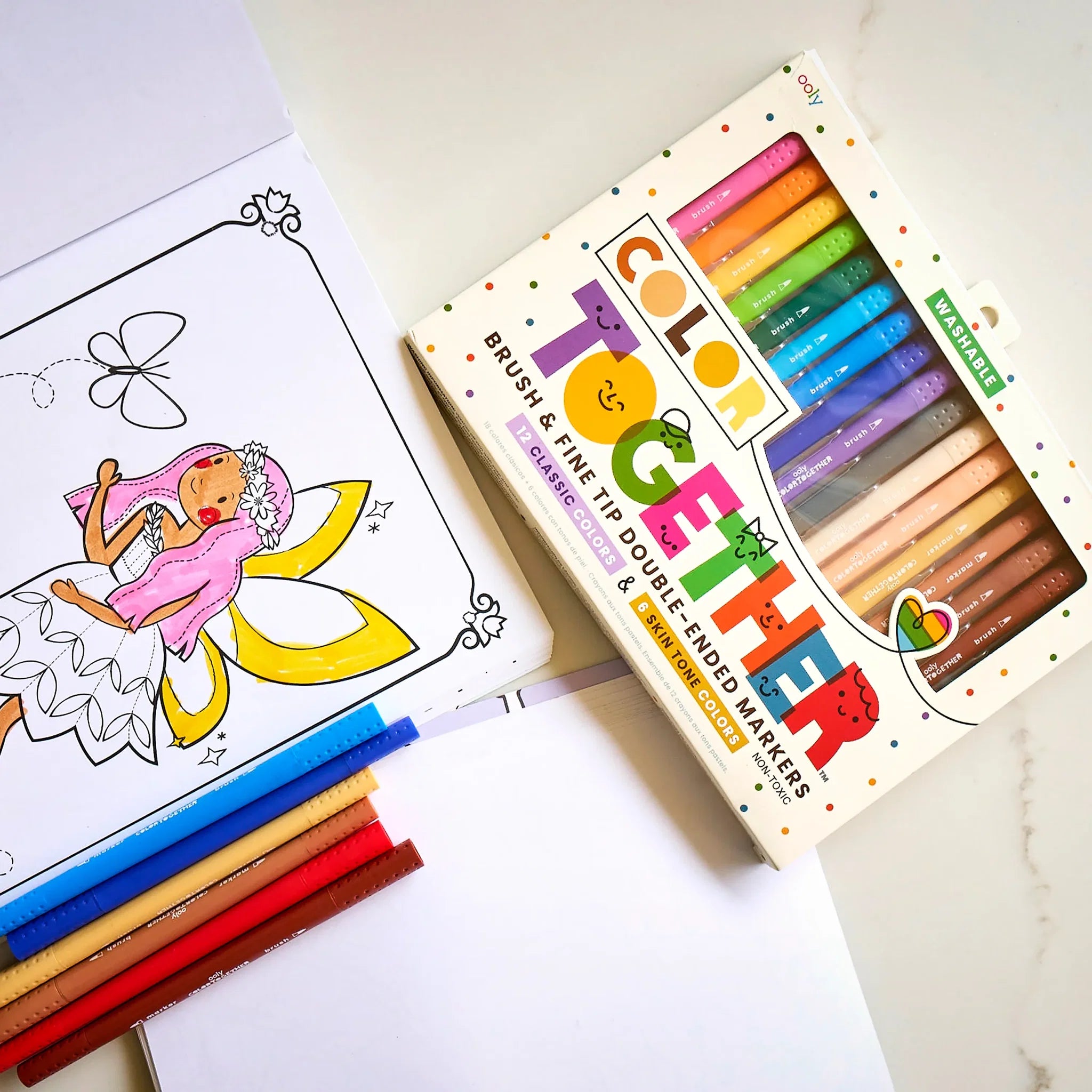 Colour Together Double-Ended Markers - Brush & Fine Tip - Set of 18