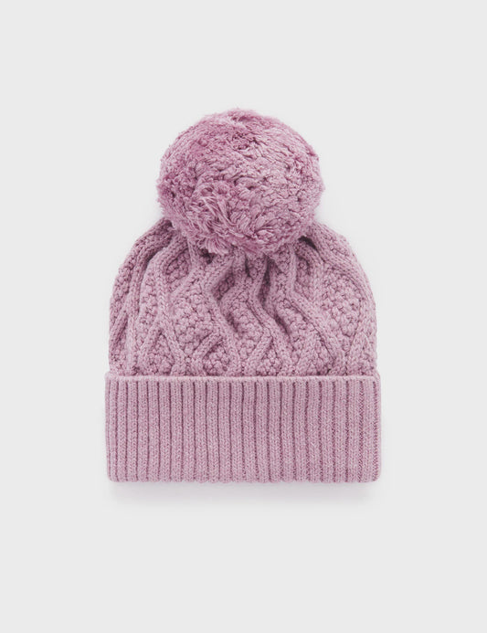 Cable Beanie - Lavender