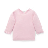 Purebaby Pointelle rib Layering Top - Marshmallow Melange