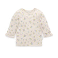 Pointelle Rib Layering Top - Strawberry Blossom Print - The Toy Station