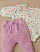 Purebaby Quilted Track Pants - Hyacinth Melange