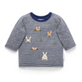 Peekaboo Bunny Thick Tee - Blueberry Mini Stripe - The Toy Station