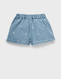 Daisy Embroidered Denim Shorts