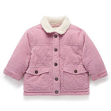 Purebaby Corduroy Sherpa Jacket - Hyacinth