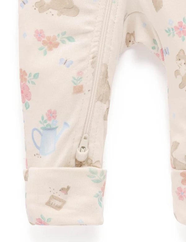 Kitten Printed Zip Growsuit