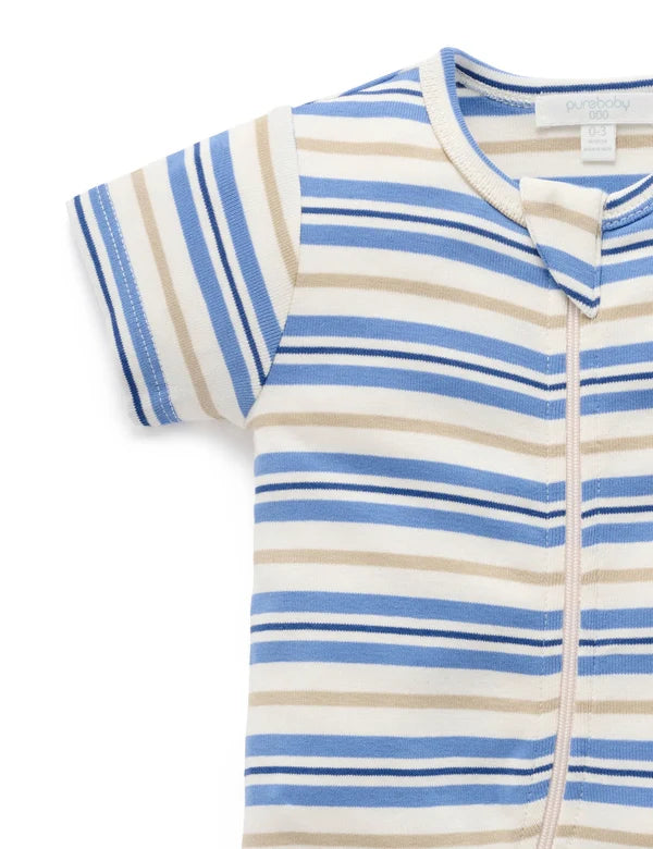 Striped Rib Zip Growsuit