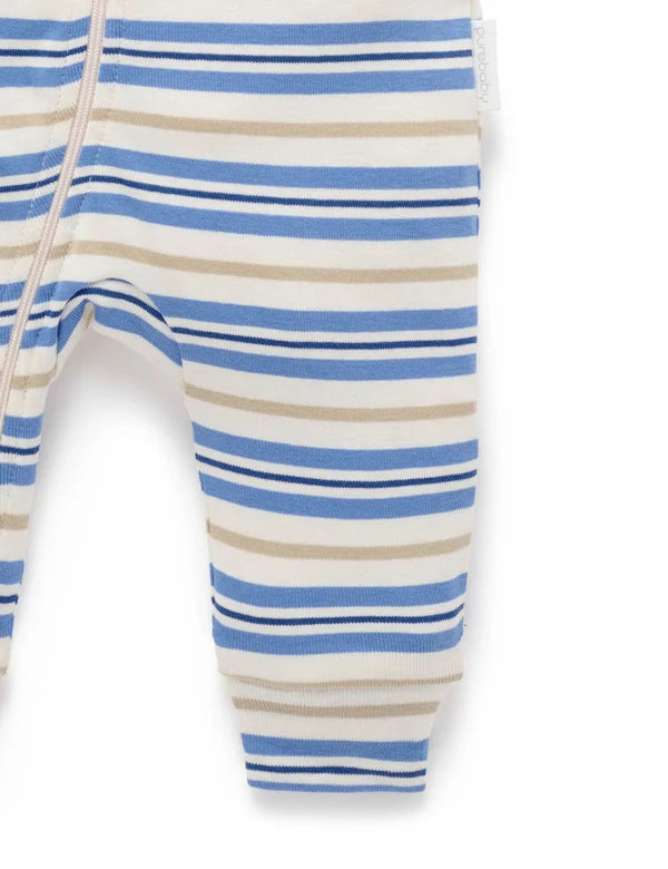 Striped Rib Zip Growsuit