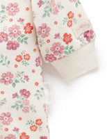 Purebaby Fleecey Zip Growsuit- Marshmellow Floral