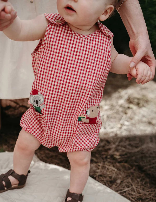 Christmas Gingham Romper