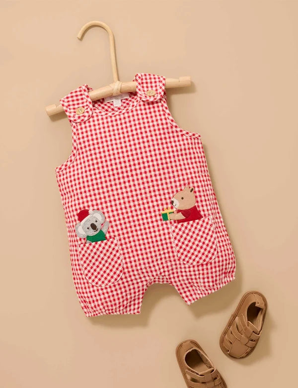 Christmas Gingham Romper