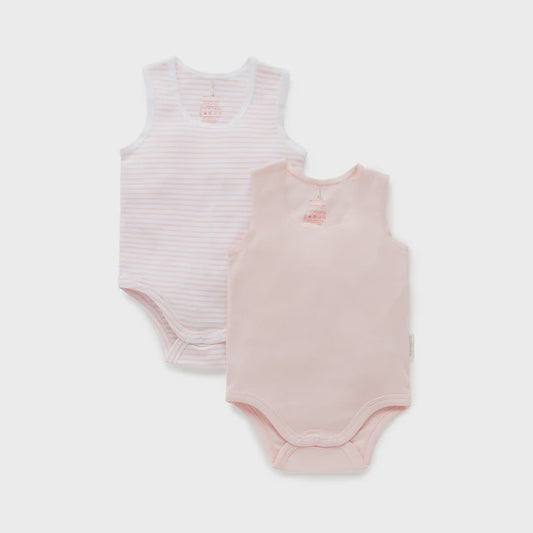 Rib Bodysuit 2 Pack - Pale Pink