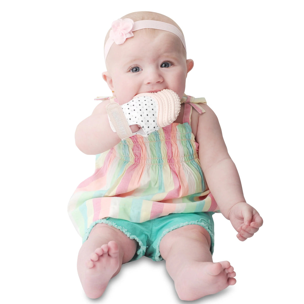 Munch Mitt Teething Mitten Grey Stars