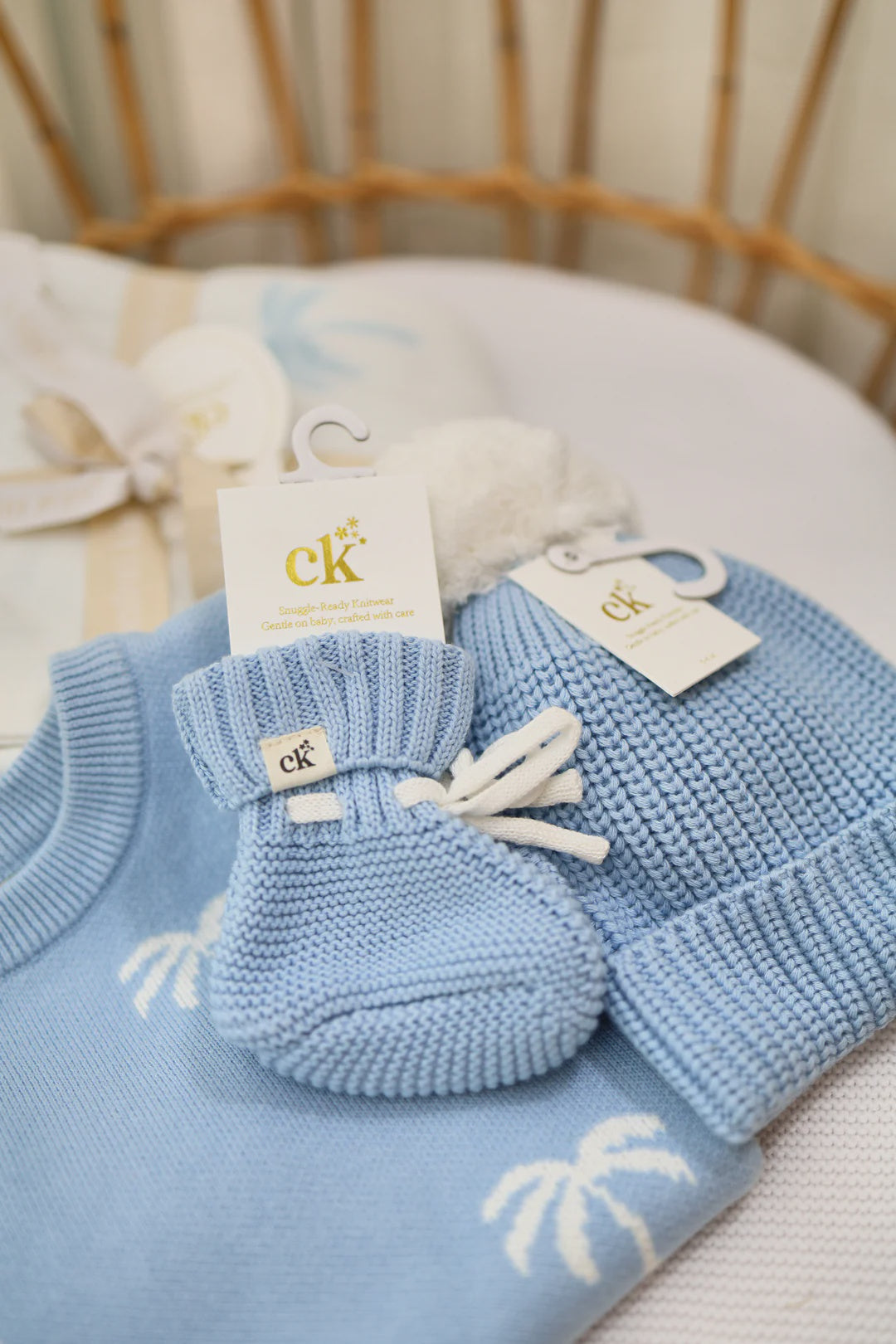 Baby Knit Booties | Ocean