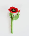 Felt Red Poppy Flower