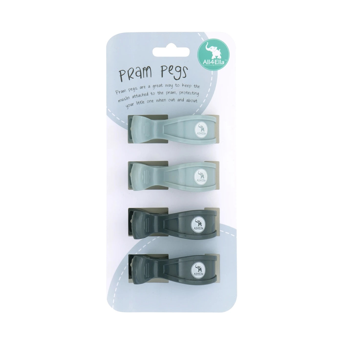 All 4 Ella Pram Pegs 4 Pack - The Toy Station