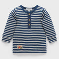 Henley Waffle Top Blueberry Stripe - The Toy Station