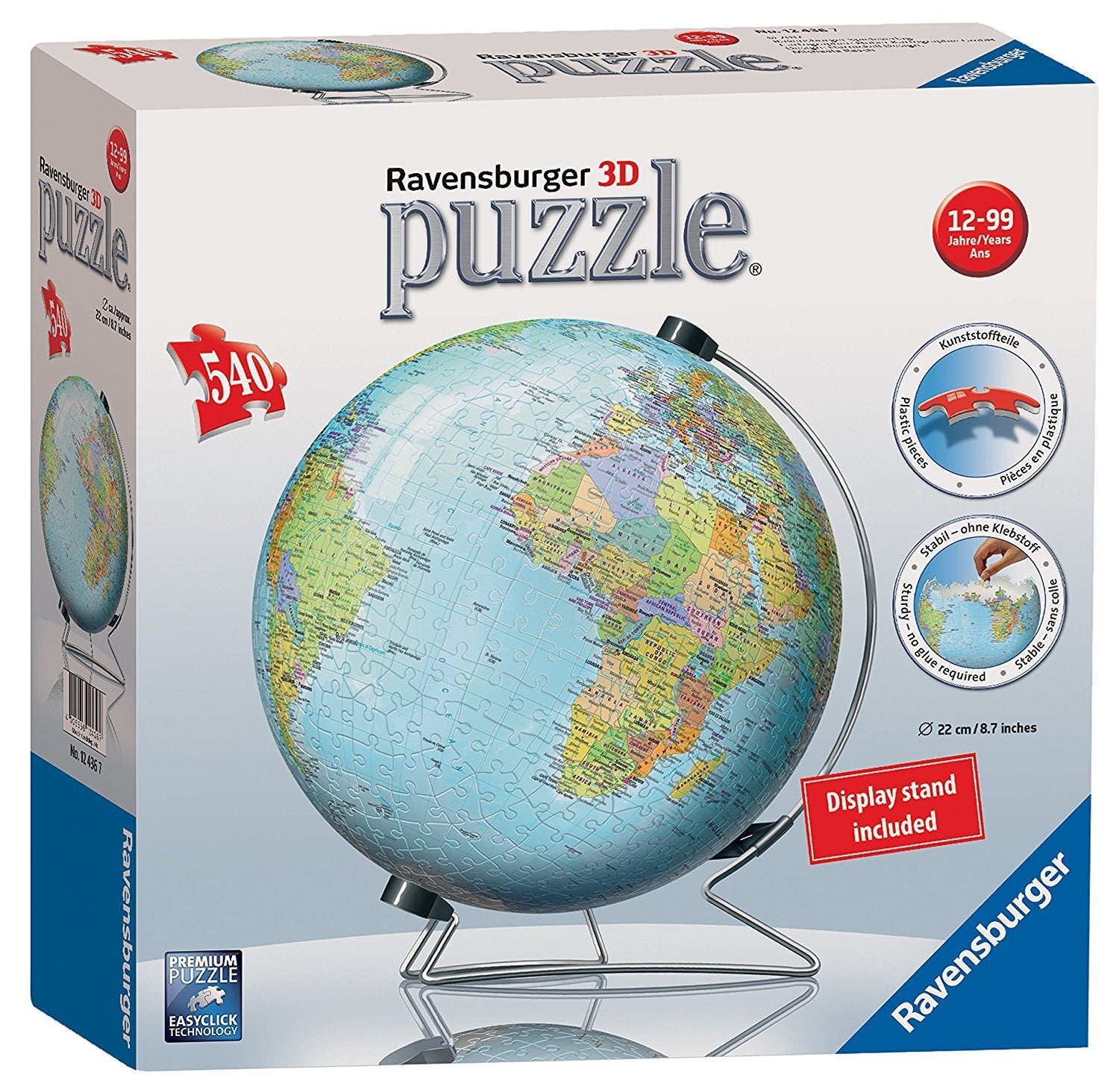 3D Puzzleball  World Globe 540pc - The Toy Station