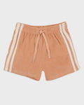 CARAMEL SIDE STRIPE TOWELLING SHORTS 3-7Y