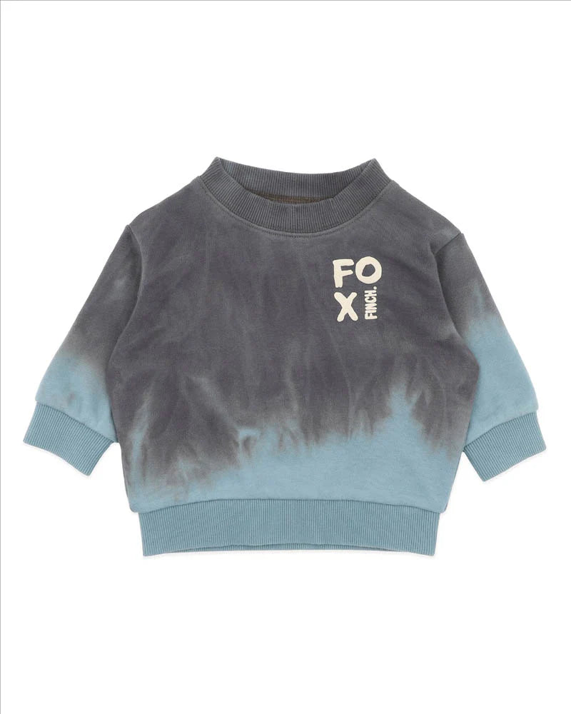 Fox & Finch TEAL DIP DYE SWEATSHIRT