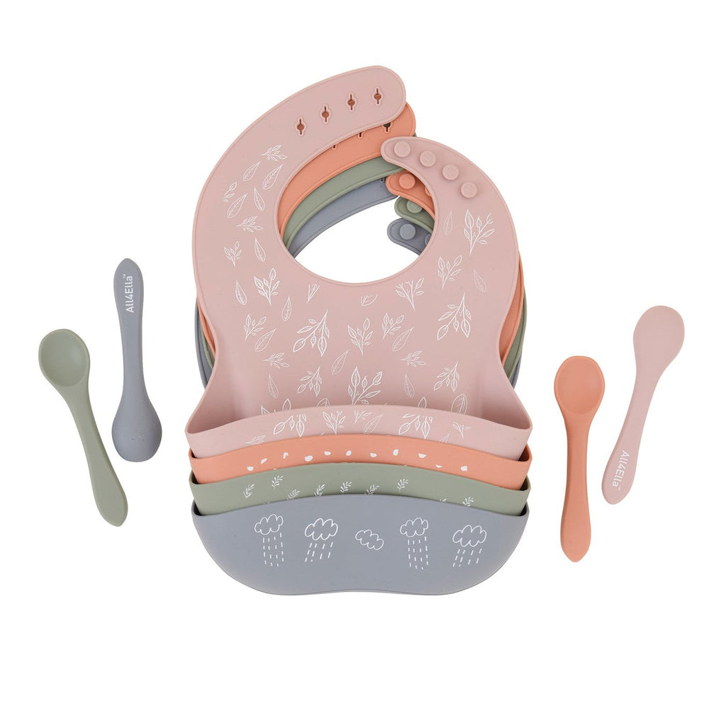 All4Ella Silicone Bib & Spoon - The Toy Station