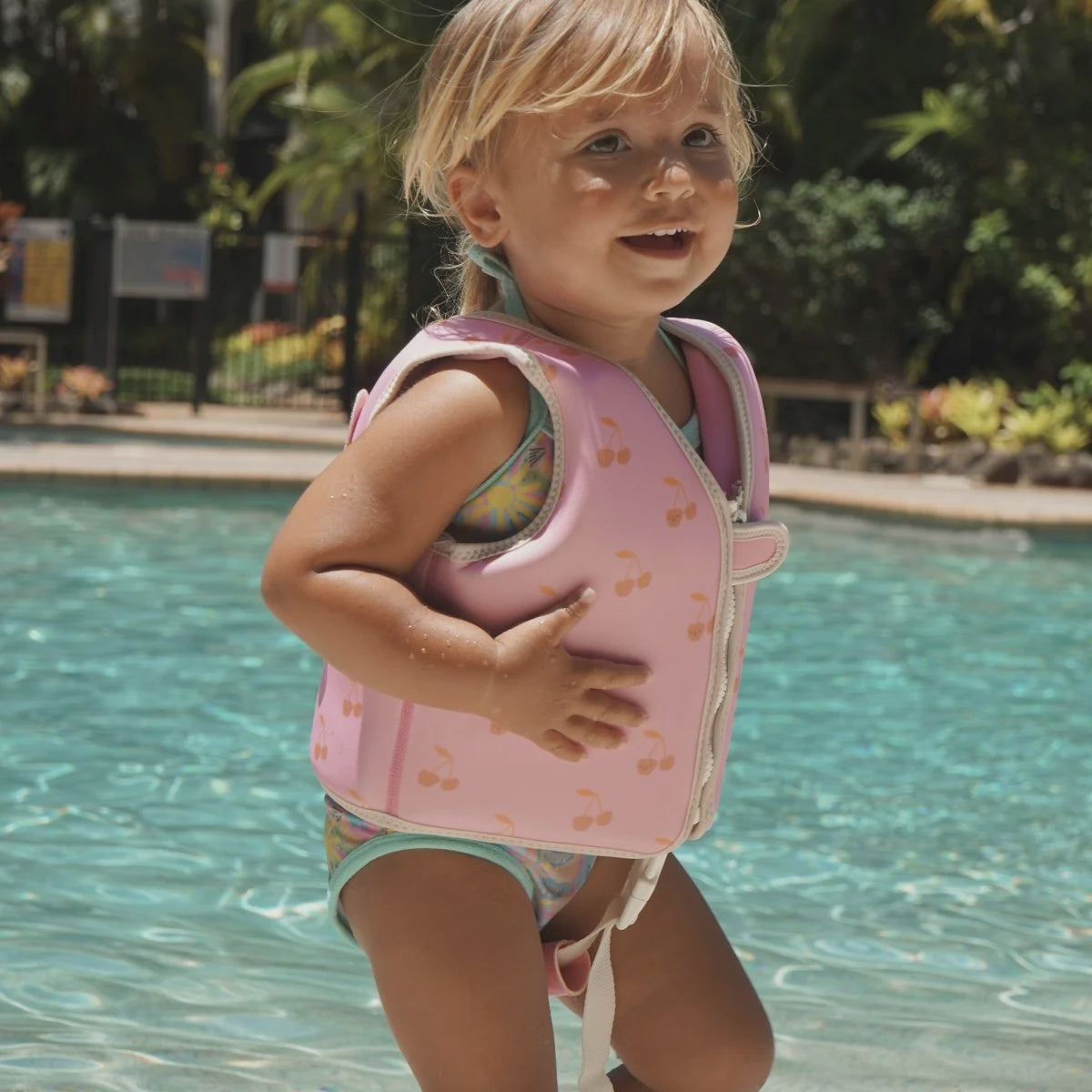 Kids Swim Vest Cotton Candy Cherry