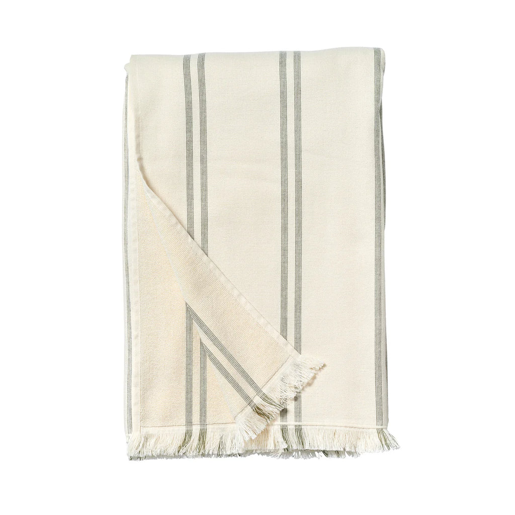 Sunnylife Fouta Beach Towel - Olive Stripe