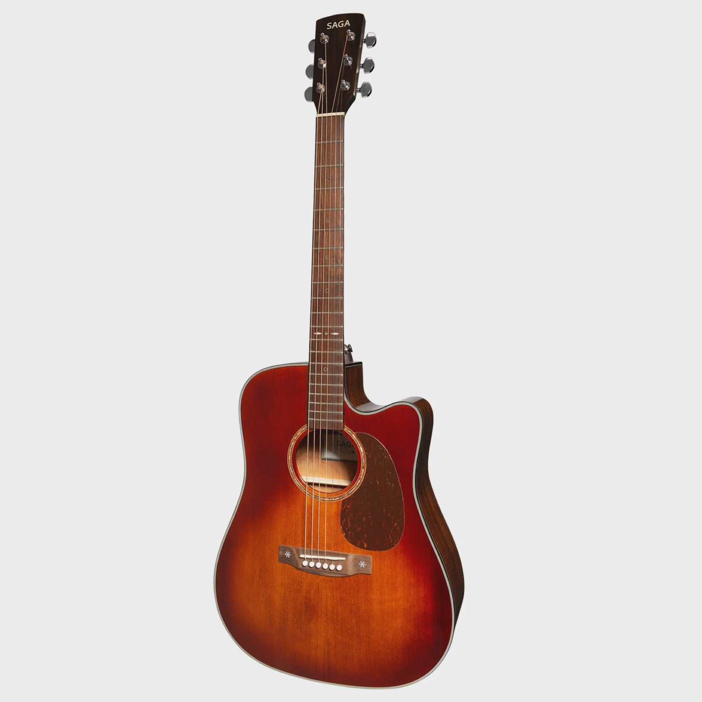 Saga SF830 Solid Top Dreadnought Acoustic-Electric Guitar (Retro)