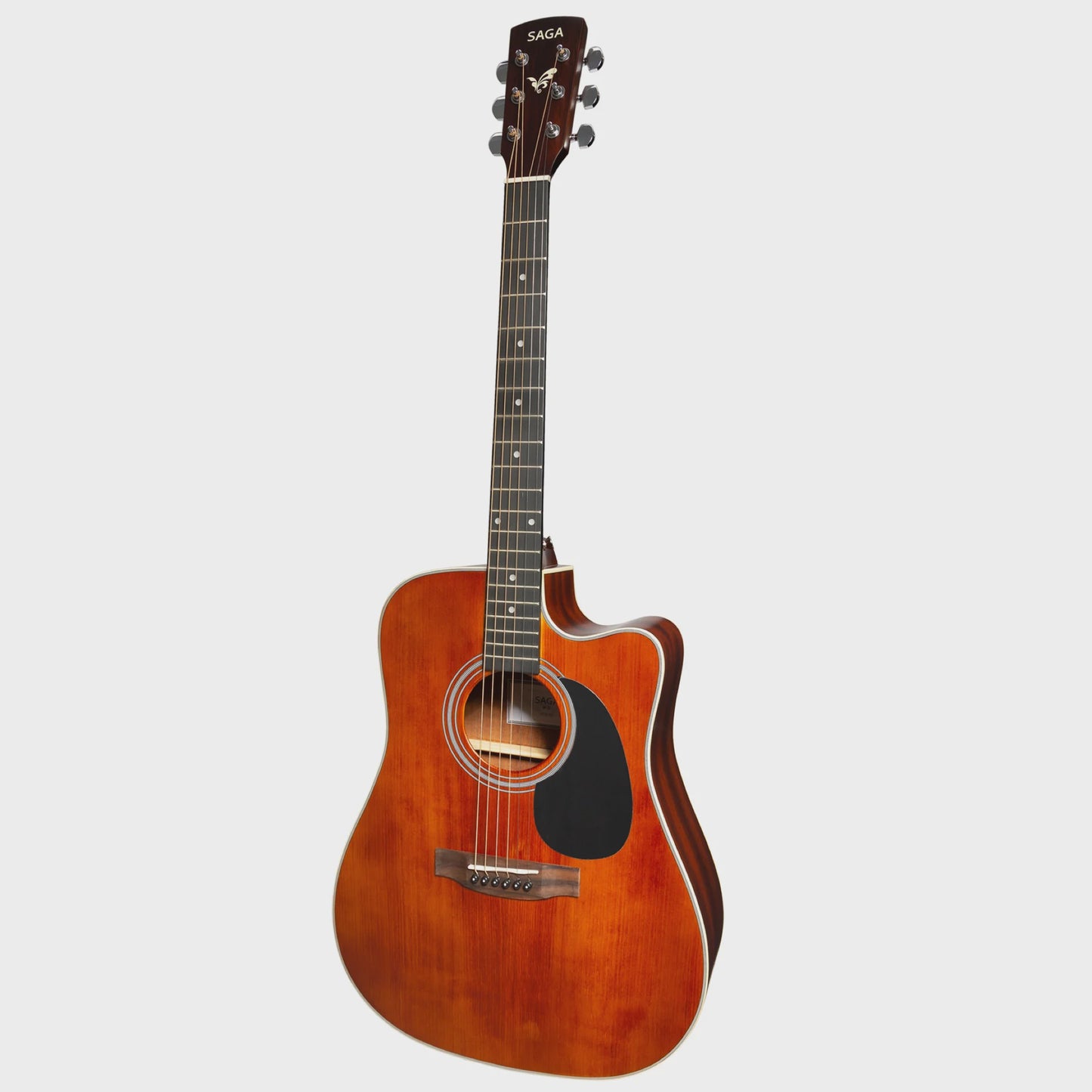 Saga '700 Series' Engelmann Spruce Dreadnought Acoustic-Electric Cutaway Guitar (Retro)