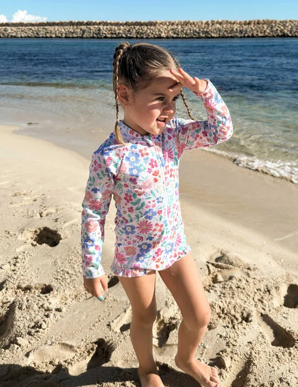 Wildflower Long Sleeve Swimsuit