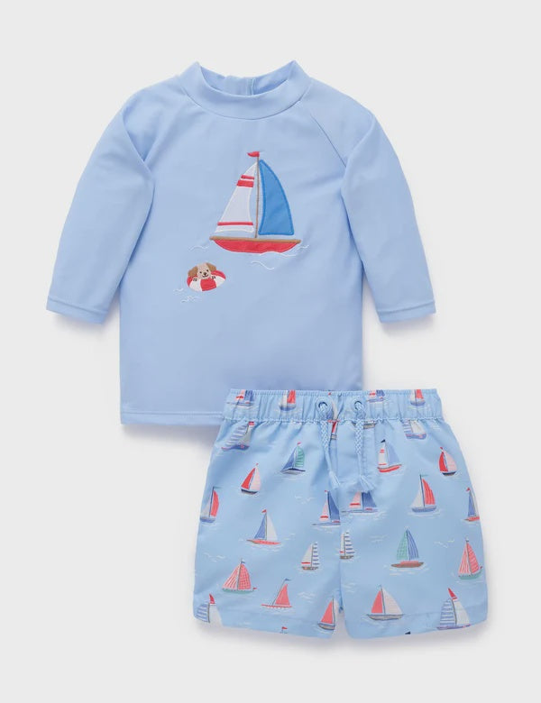 Sail Away Board Short & Rashie Set