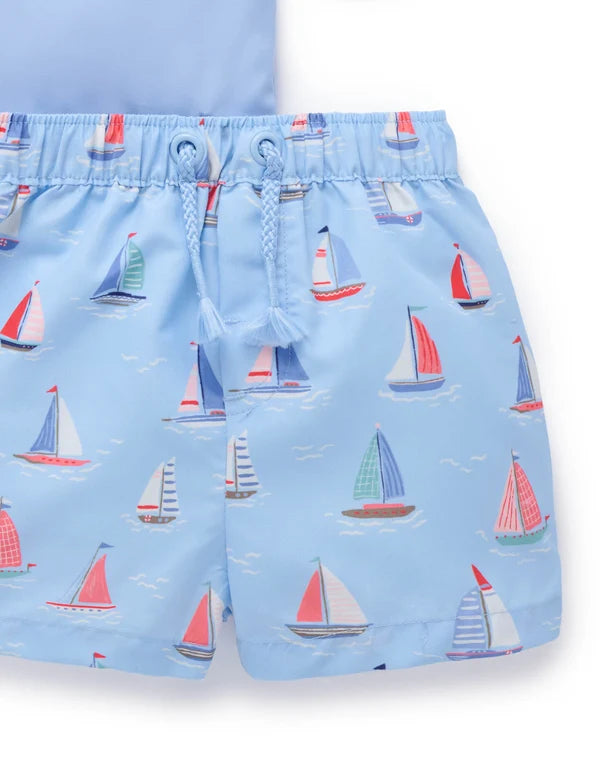 Sail Away Board Short & Rashie Set