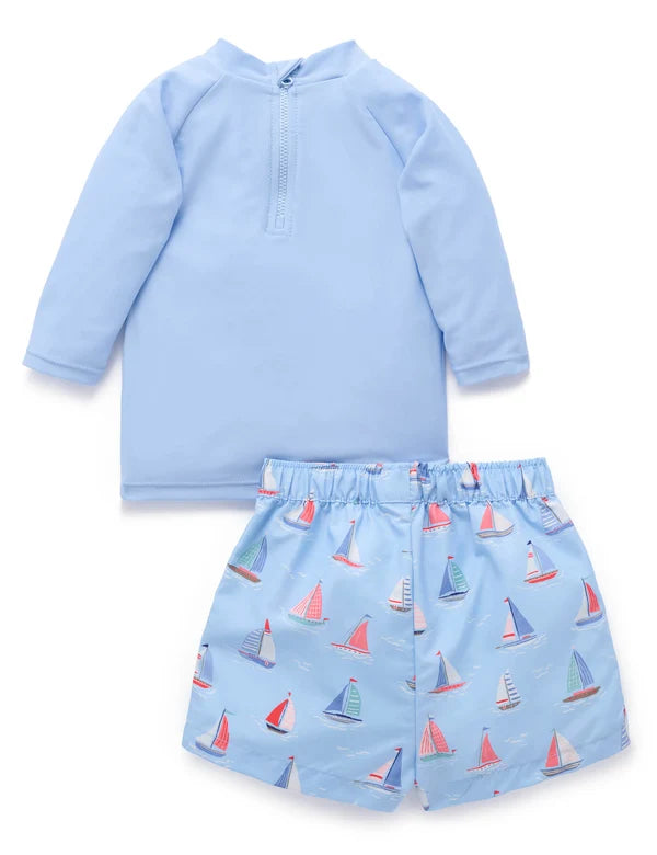 Sail Away Board Short & Rashie Set