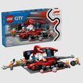 Lego F1 Pit Stop & Pit Crew with Ferrari Car 60443 - The Toy Station