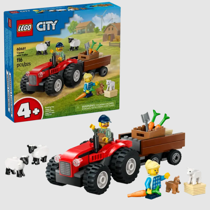 Lego City 60461 Red Farm Tractor with Trailer and Sheep - The Toy Station