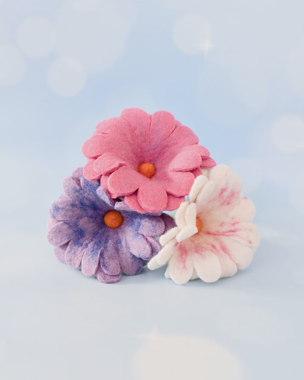 Felt Pastel Flower Set of 3