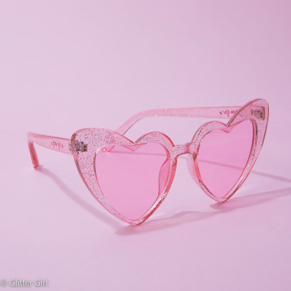 Glitter Girl Sparkling Heart Glasses