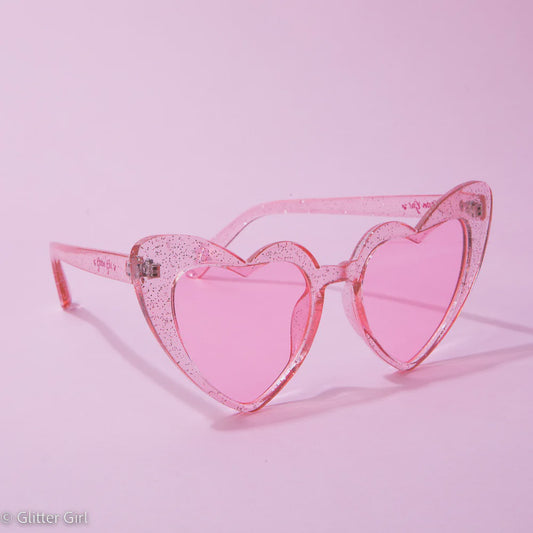 Glitter Girl Sparkling Heart Glasses