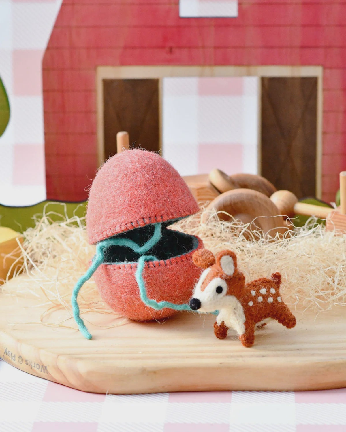 Felt Surprise Egg with Deer Inside - The Toy Station