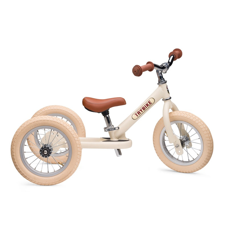 Trybike Convertible Steel Bike in Vintage Cream - The Toy Station