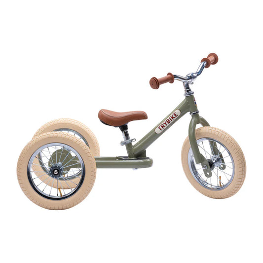 Trybike Convertible Steel Bike in Vintage Green