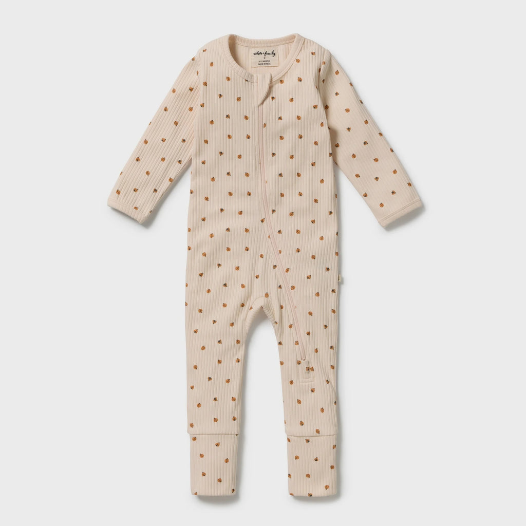 Little Lady Bugs Organic Zipsuit with Feet