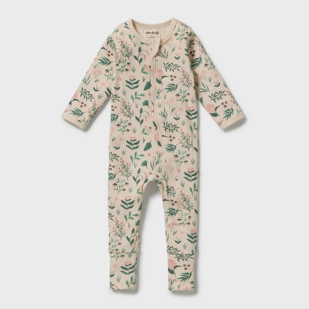 Sweet Bloom Organic Zipsuit with Feet