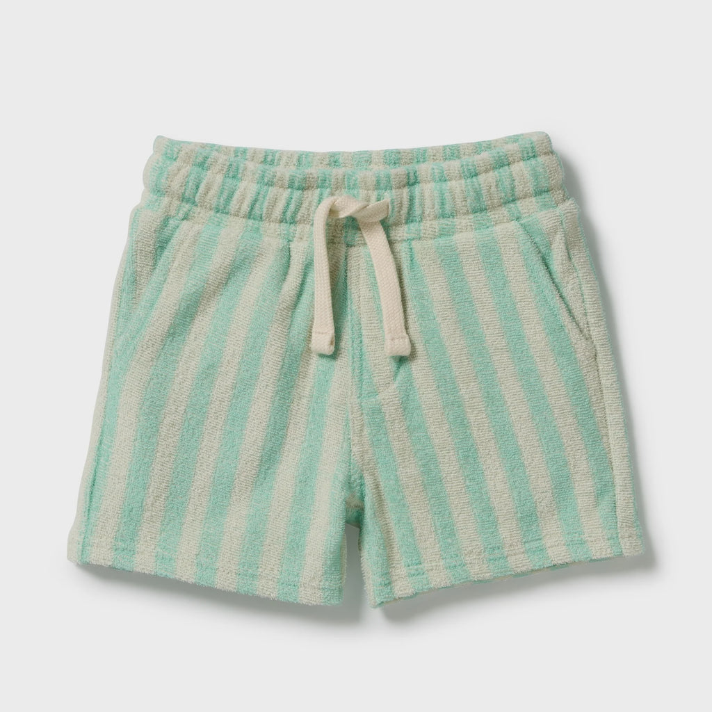 Seafoam Stripe Organic Terry Short